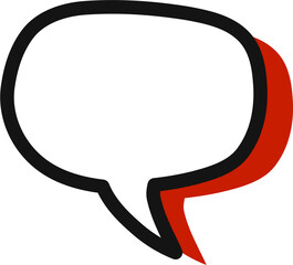 Retro Red Comic Speech Bubble