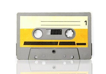 Vintage retro audio cassette tape on desk