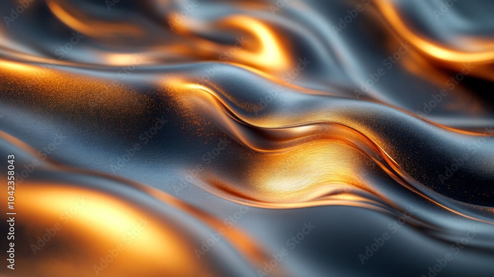 Aufkleber The striking interplay of orange and black flows across the surface creates a mesmerizing visual. The curves and shapes evoke a sense of motion, resembling liquid in various states.