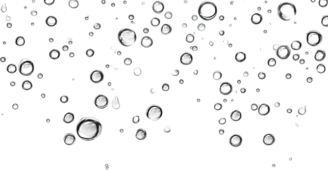 Blue background with transparent water drops creating a fresh and clean pattern