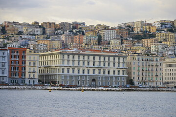 Naklejka premium view of the town country, naples, italy, mergellina