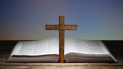 Crossl in the Bible book, representing Christian faith