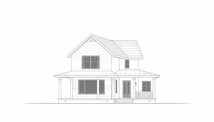 Fototapeta premium Isolated House Illustration on white Background