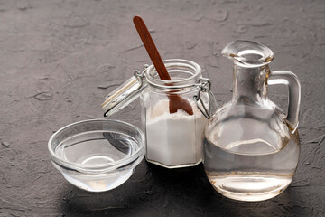 Mixture of mineral water and baking soda - Healthy food.