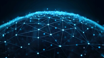 global connectivity concept with glowing network of points and lines on a digital globe