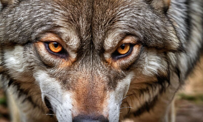 close up portrait of a wolf