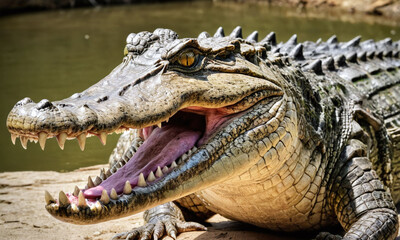 Obraz premium crocodile in the water