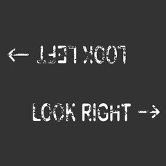 Fototapeta premium look left-look right - London road sign