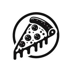 Pizza Black and White Vector logo