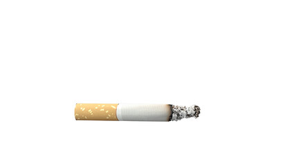 A close-up of a cigarette resting in an ashtray, symbolizing the dangers of smoking and addiction