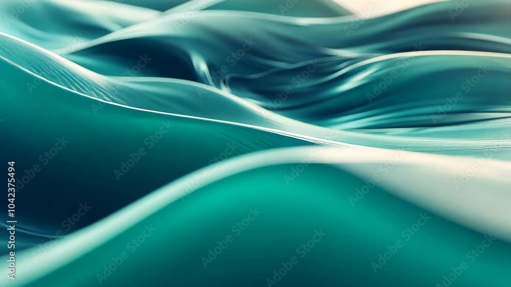Poster A close-up view of turquoise water with white foam on the surface, creating an abstract pattern