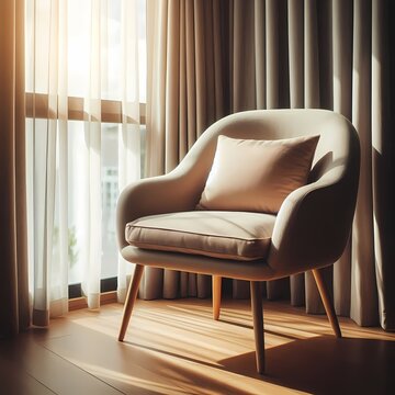 armchair in a room with a window