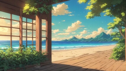 view of the sea from the window