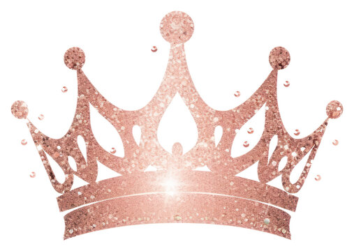 rose gold glitter crown design clip art preview