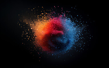 Splash of colored paint on commercial background
