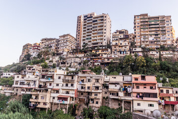 Crumbling houses in the center of Tripoli, Lebanon