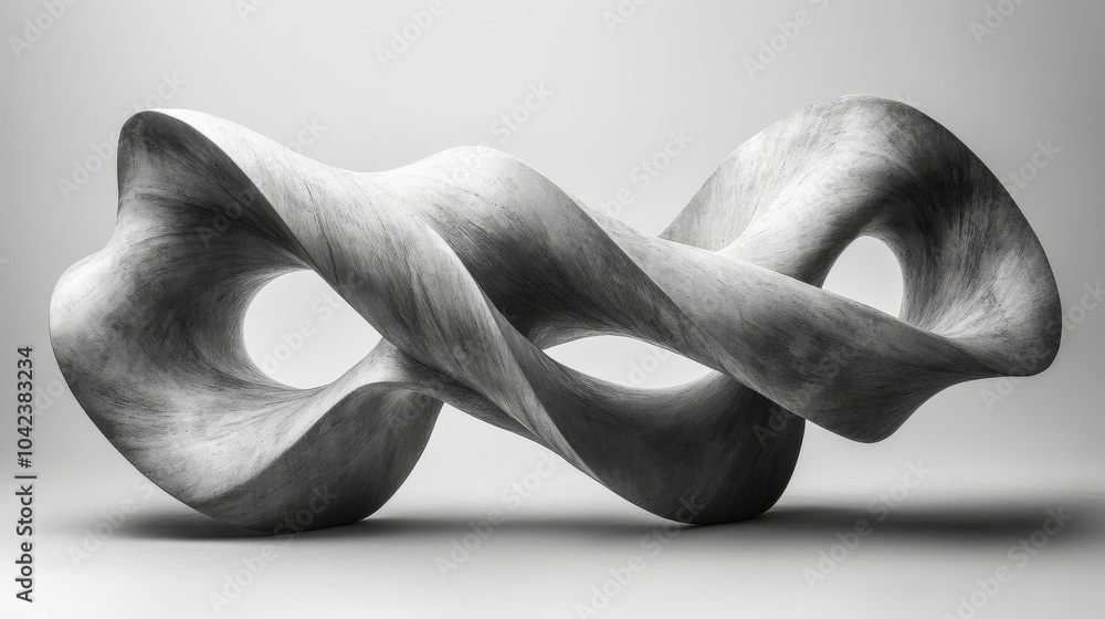 Aufkleber a stunning abstract sculpture curves gracefully, featuring twisting shapes and open spaces, set agai