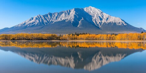 Obraz premium Mountain Reflection in Still Water.