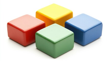 Obraz premium Colorful Square Toy Blocks for Creative Play