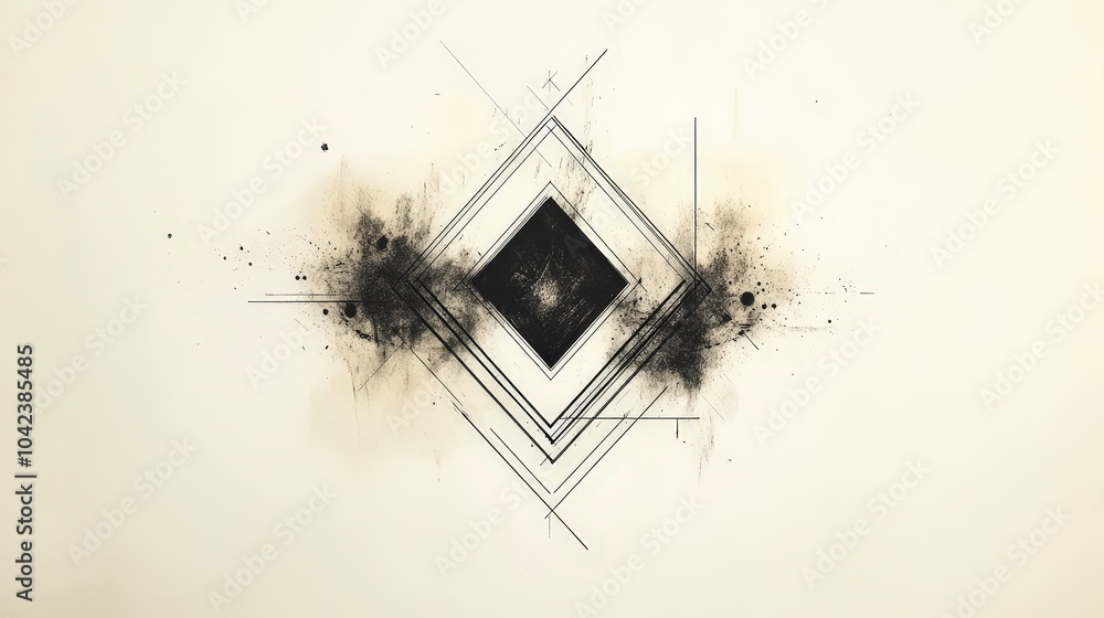 Poster abstract quadrilateral design with dynamic lines