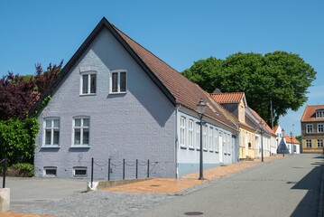 Buildings in town of Bogense on island of Fyn in Denmark