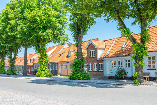 Buildings in town of Bogense on island of Fyn in Denmark