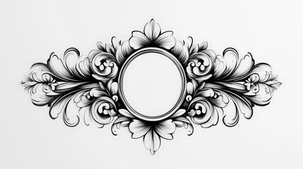 Elegant Floral Frame Design in Oval Shape