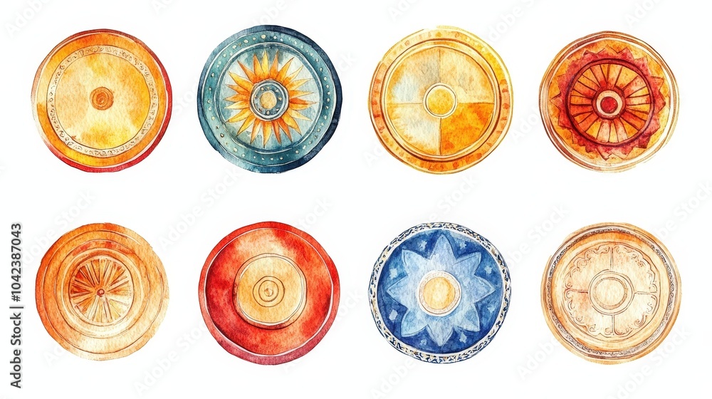 Poster colorful round patterns with equidistant points