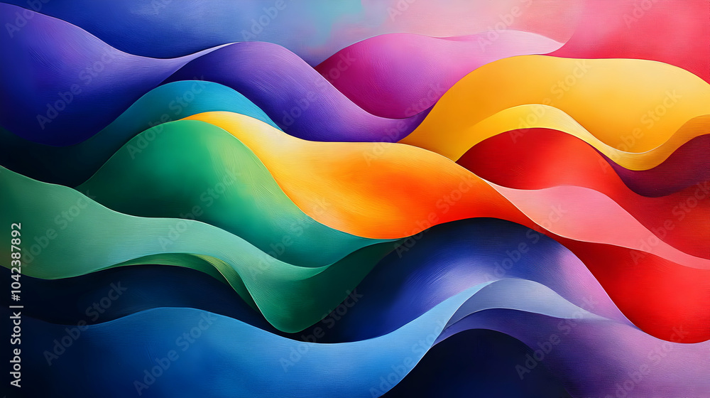 Poster abstract waves in vibrant colors create a dynamic visual experience.