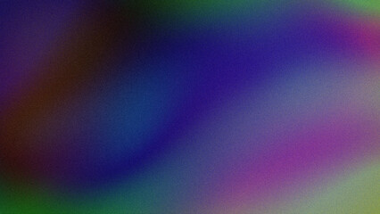 An abstract gradient featuring a dynamic blend of purple, green, blue, and pink hues with a grainy texture, perfect for modern wallpapers and digital art