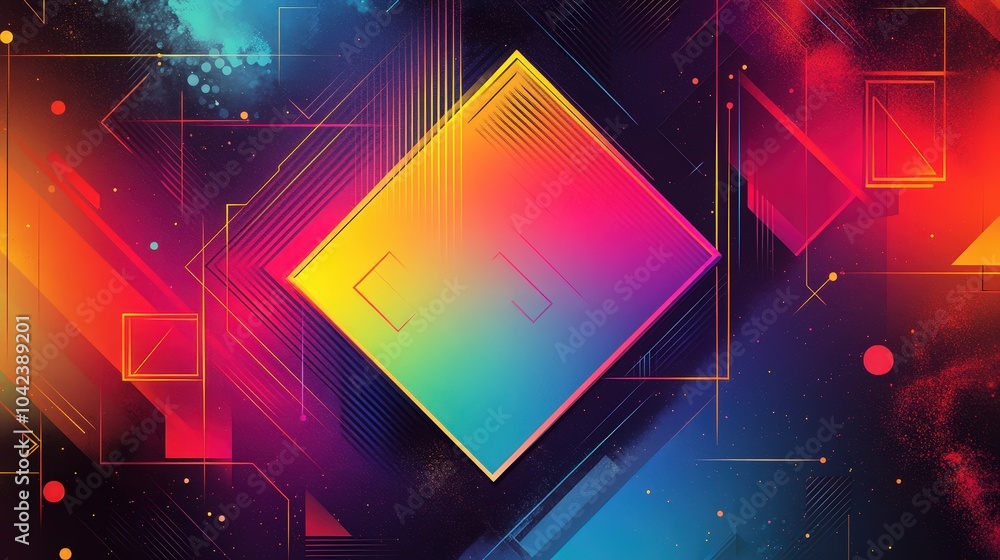 Aufkleber abstract geometric design with colorful shapes