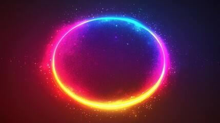 Bright Colorful Oval Illustration with Sparkles