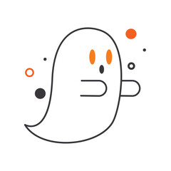 Halloween ghost floating with spooky look, Vector