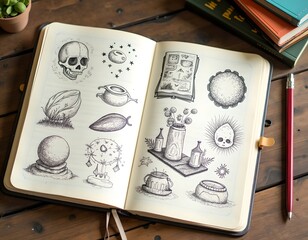 An open traveler's diary