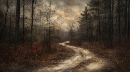 Fototapeta premium Winding Road Through Dense Forest Landscape
