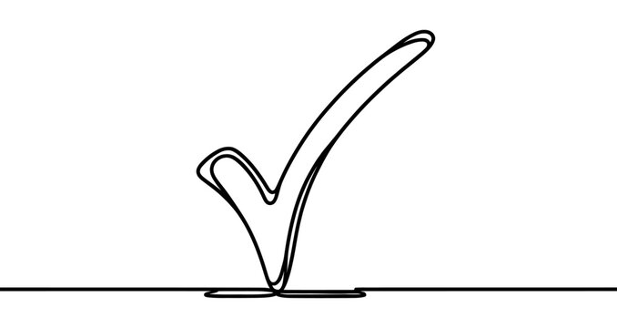 recommend clip art: Continuous line is creating the shape of a check mark