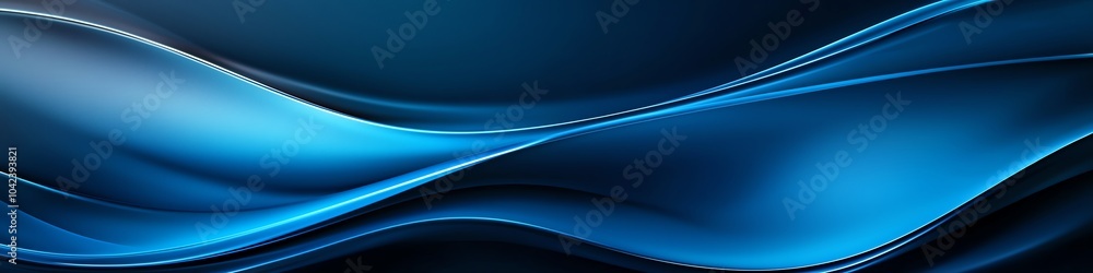 Poster elegant abstract blue wave pattern with smooth curves and dynamic flow, creating a sense of movement