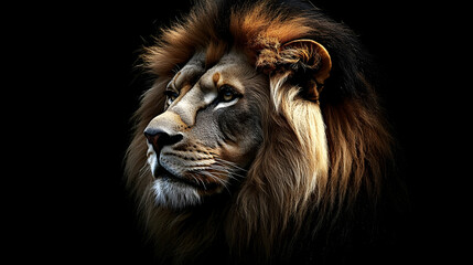 Majestic Lion Portrait: A Close-Up View of a King