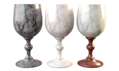 marble pedestal wine cups on a transparent background