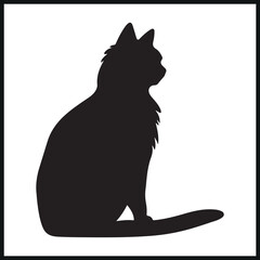 Sitting Cat Silhouette