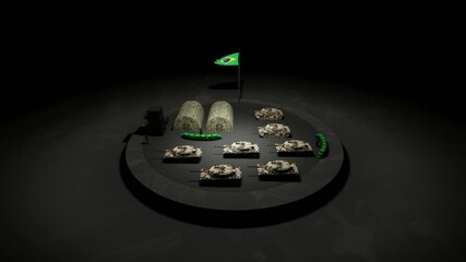 An animated depiction of Brazil's military headquarters plan is showcased. - Powered by Adobe