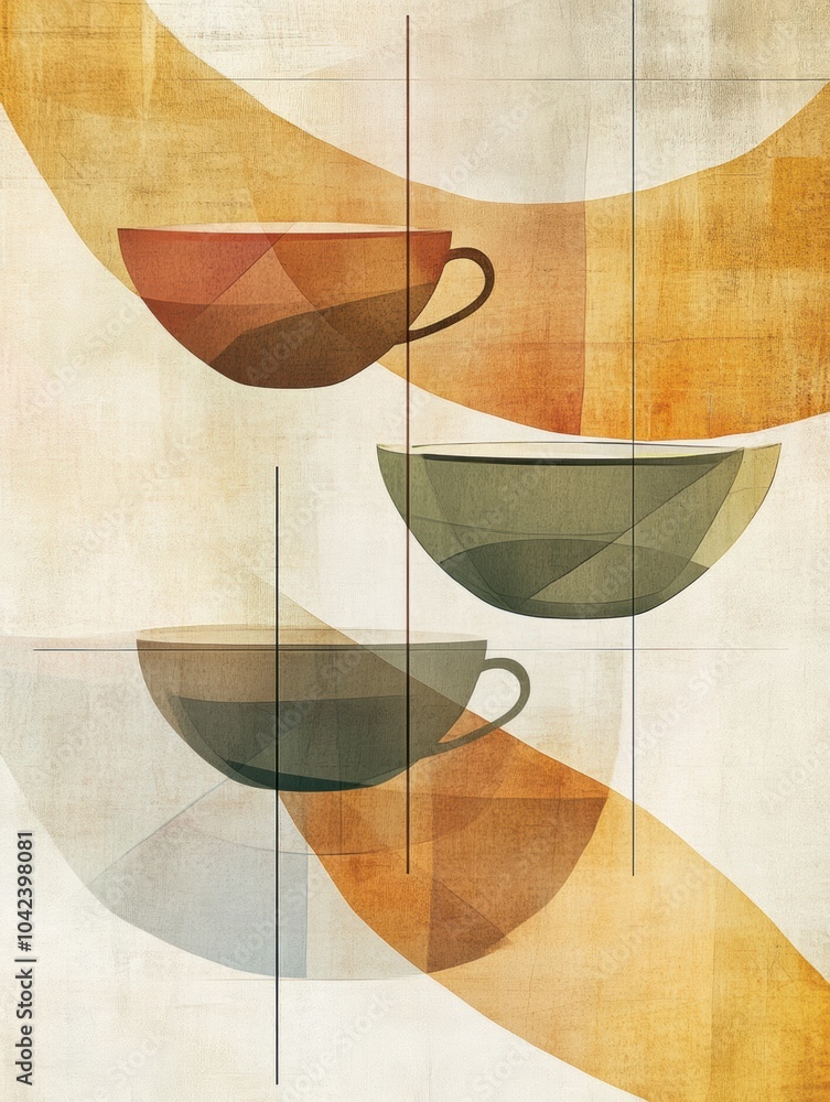 Poster this artwork showcases an abstract representation of intersecting lines, evoking the essence of tea 