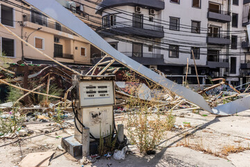 Gas station damaged by Beirut 2020 explosion, Lebanon