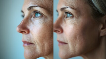 Obraz premium The physical and emotional effects of a facelift, detailed in a blog post with powerful before-and-after photos, highlighting the journey to a more youthful look