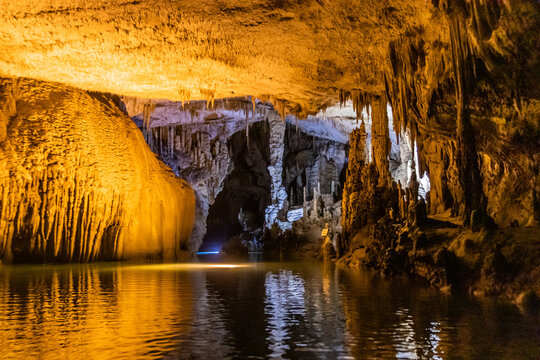 Karst landscape of Jeita Lower Grotto in Lebanon