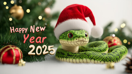 New year 2025. green snake