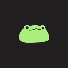 Frog simple minimalistic stylized, modern chubby fat green frog logo vector illustration