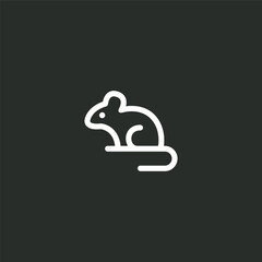 cute small mice, rat or mouse logo vector illustration, minimalist, flat modern logo