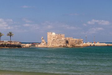 View of Sidon Sea Castle, Lebanon