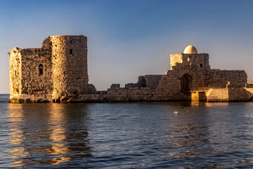 View of Sidon Sea Castle, Lebanon